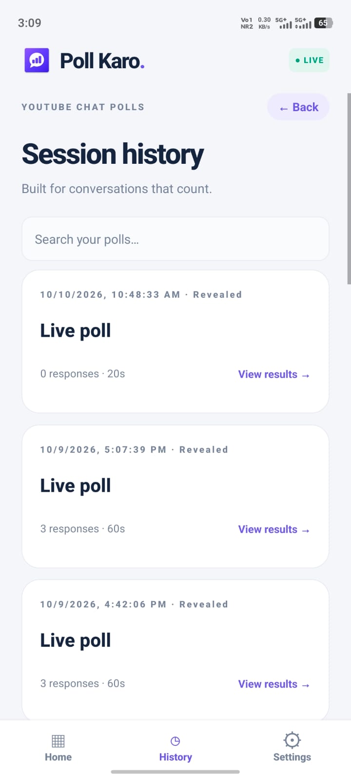 Poll Karo Android app — poll management