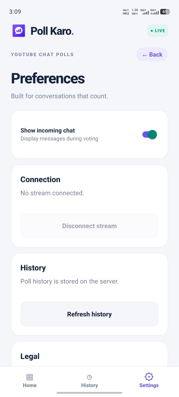 Poll Karo Android app — app screen